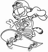 Skateboard Garfield Ausmalbild Kleurplaten Skateboards Skateboarding Skateboarder Superman Kleuren Trukfit sketch template