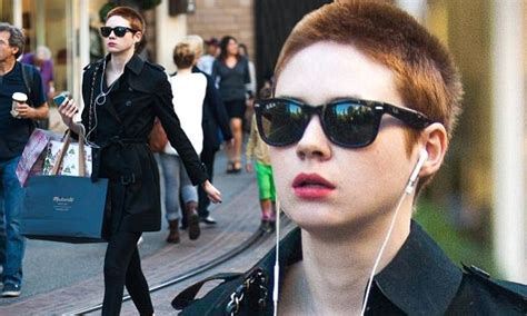 Karen Gillan Sports Red Buzz Cut Hair Out Shopping In La