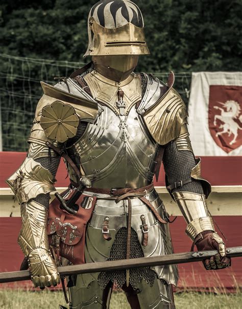 knight   suit  gilded ornate gothic plate armour