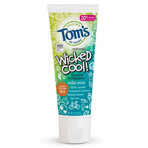 wicked cool natural toothpaste in mild mint tom s of maine