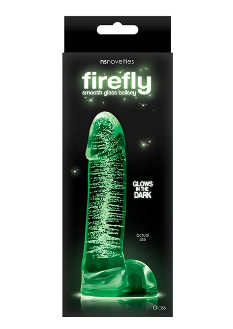 shop firefly smooth glass ballsey dildo glows in the dark