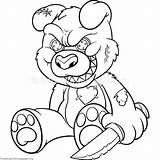 Bear Teddy Evil Coloring Drawing Pages Cartoon Funny Drawings Scary Gangster Tattoo Gangsta Clown Cool Kolorowanki Cry Smile Later Now sketch template