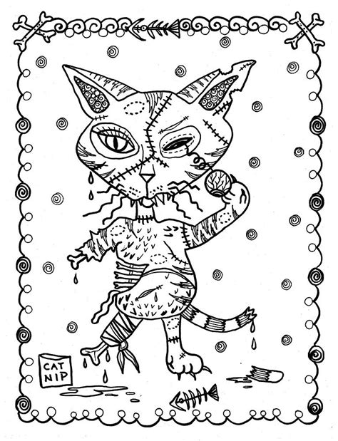 zombie cat coloring pages coloring book  coloring pages