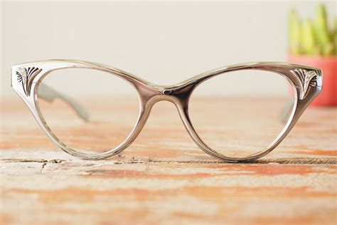 vintage eyeglasses cat eye frames glasses 1960 s all aluminium by flair