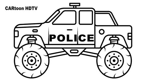 satisfying art police monster truck coloring video colors vehicles