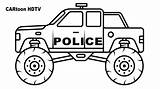 Police Truck Monster Coloring Pages Vehicles Colors sketch template
