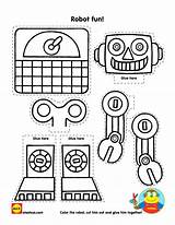 Robot Kids Activity Printable Craft Activities Cut Robots Cutting Paste Crafts Template Sheet Sheets Color Preschool Coloring Talk Plus Let sketch template