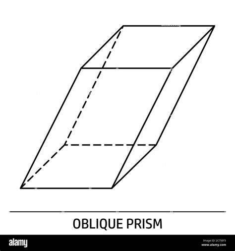 oblique prism outline icon stock vector image art alamy