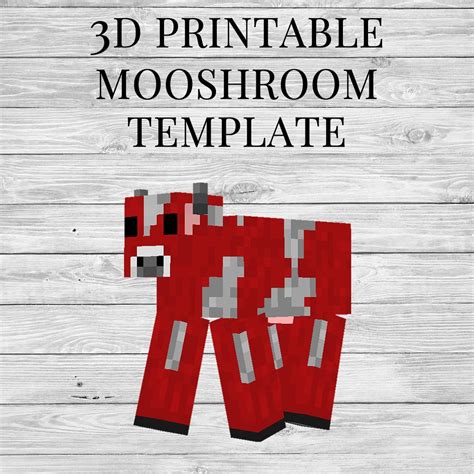 mooshroom printable minecraft mooshroom papercraft template