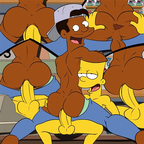 Rule 34 Anal Apu Ass Bart Simpson Cap Dark Skinned Male