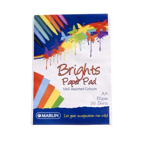 project paper bright paper pad  marlin assorted colours statesman