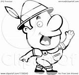 Waving Oktoberfest Feather Man Clipart Cartoon Hat His Cory Thoman Outlined Coloring Vector 2021 sketch template