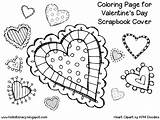 Coloring Scrapbook Valentine Valentines Included sketch template