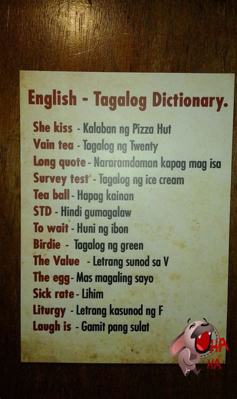 ano sa tagalog ang std philippines