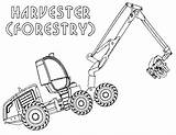 Harvester Coloring Combine Pages Print sketch template