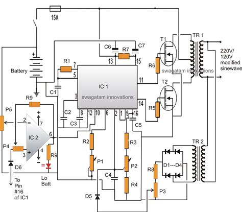 modified sine wave inverter circuit  ic   regulated