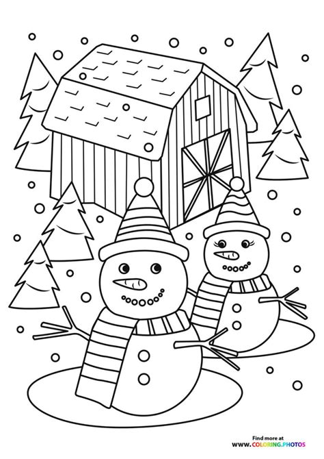 winter coloring pages  kids   easy print