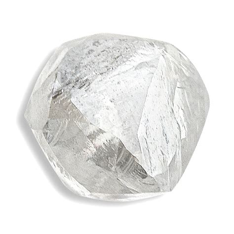 carat gleaming  colorless rough diamond dodecahedron  raw