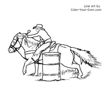 barrel racing pony coloring page