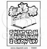 Coloring Hospital Clipart Nurses Children Sleeping Book Nurse While Doctors Being Dreming Three Beds Illustration Male Andy Nortnik Color Cartoon sketch template