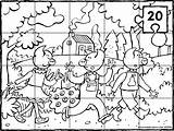 Kleurplaat Puzzel Biggetjes Bos Bezoeken Het sketch template