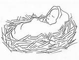 Jesus Baby Coloring Manger Pages Kids sketch template