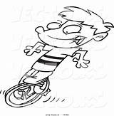 Unicycle Riding Toonaday sketch template