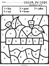 Color Code Worksheets Kindergarten Math Numbers Apple Fall sketch template