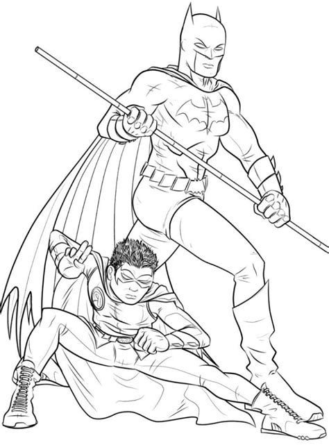 printable batman  robin coloring pages clip art library