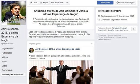 páginas não oficiais pagam posts para promover bolsonaro jornal o globo