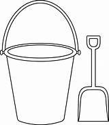 Bucket Shovel Sand Coloring Pail Clipart Clip Beach Template Pages Spade Drawing Cliparts Outline Kids Printable Toys Summer Water Buckets sketch template