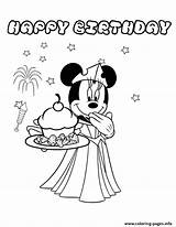 Minnie Mouse Coloring Birthday Pages Mickey Cupcake Cake Happy Party Princess Printable Baking Disney Print Color Coloring4free Getcolorings Kids sketch template