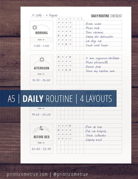 daily routine planner printable flylady morning routine
