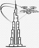 Burj Khalifa Drawing Coloring Easy Clipart Aerial Photography Operator Mapping Surveys Drone Pinclipart Line Template sketch template