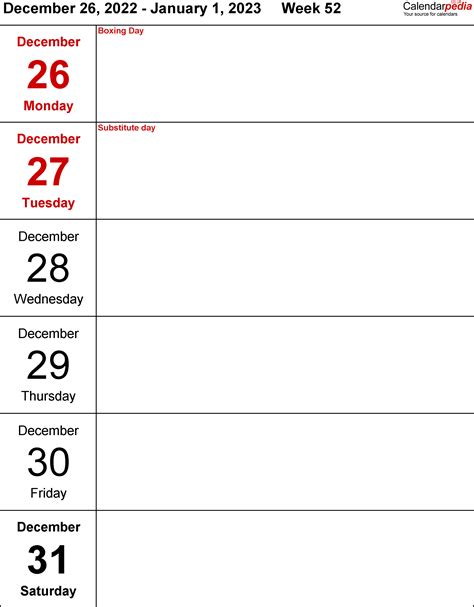 weekly calendar  uk  printable templates  word