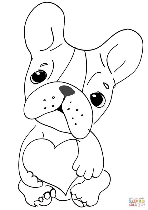 cute dog  heart coloring page  printable coloring pages