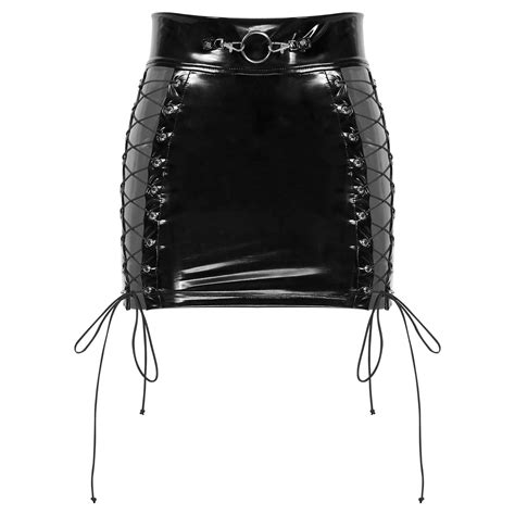 women s fashion hollow out lace up gothic mini skirt rave party gothic