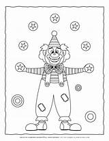 Coloring Clown Juggling Planerium Treat sketch template