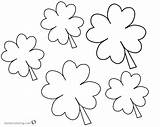 Leaf Clover Coloring Four Pages Flowers Lucky Printable Kids sketch template