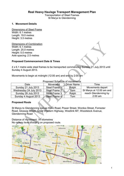 transport management plan template  examples format  examples