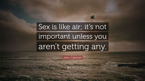 John Callahan Quote “sex Is Like Air Its Not Important Unless You