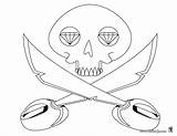 Espada Calavera Imprimir Skull Piratas Calaveras Hellokids Línea sketch template