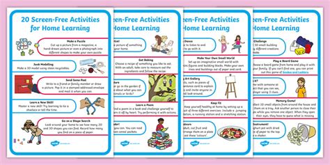 screen  activities  home learning resources