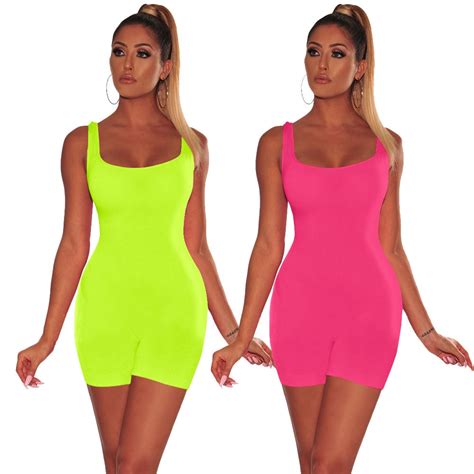 summer tank fitness backless beach playsuit sexy slim bodycon solid one