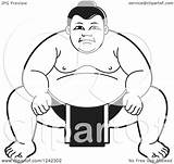 Sumo Clipart Wrestler Crouching Illustration Royalty Vector Perera Lal Regarding Notes Clipartof sketch template