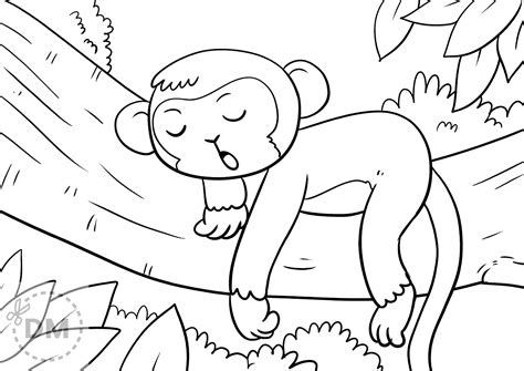 cute monkey coloring page  printable sheet diy magazinecom