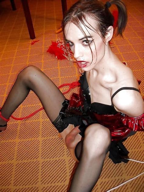 sissy slave showing some clitty a shemale teen sissy bondage tgirl cross dressing cock spreading