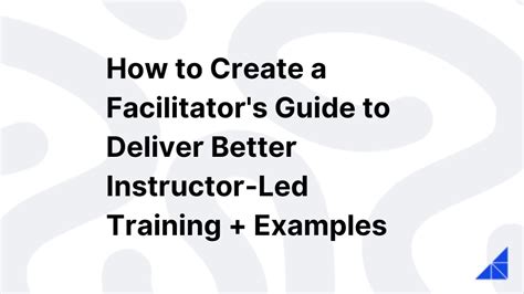 creating  facilitator guide template workramp