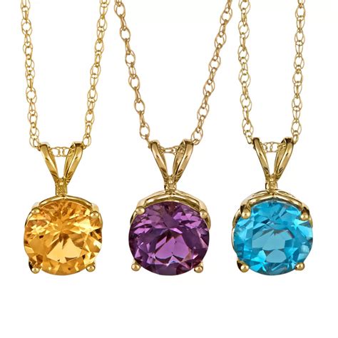 gemstone  gold pendant necklace