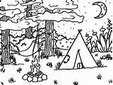 Coloring Camping Pages Camp Kids sketch template